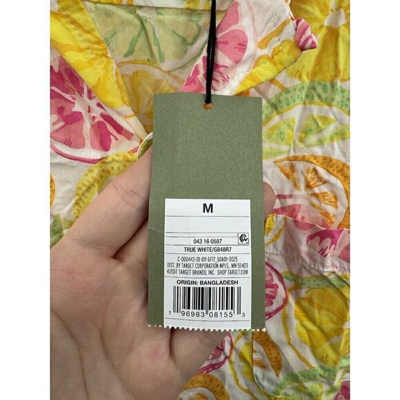 NEW Goodiefellow Fruit Print Summer Pool Side Vacation Standard Fit Medium Top - Picture 3 of 9